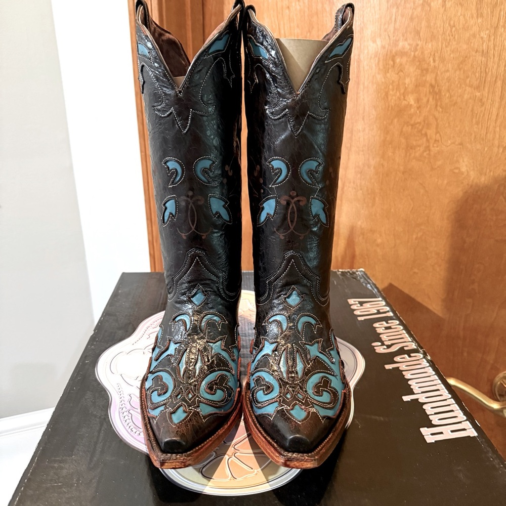 Pecos Bill Women’s Black and Turquoise Western Boot